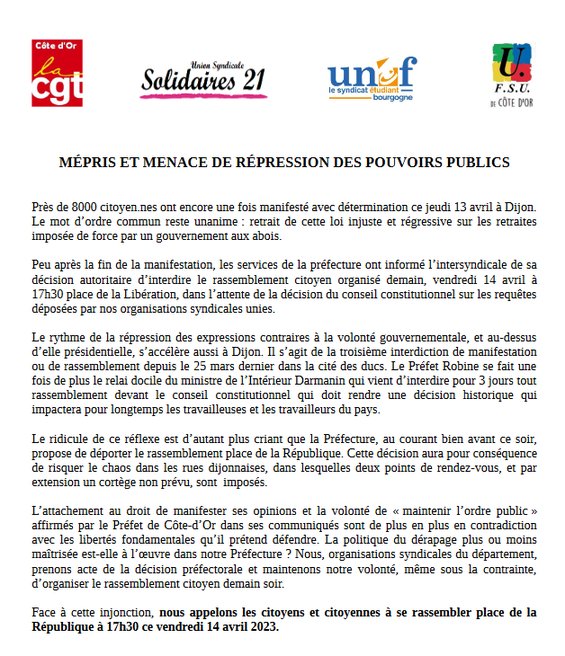 CP IS21 - interdiction rassemblement 14-04-23