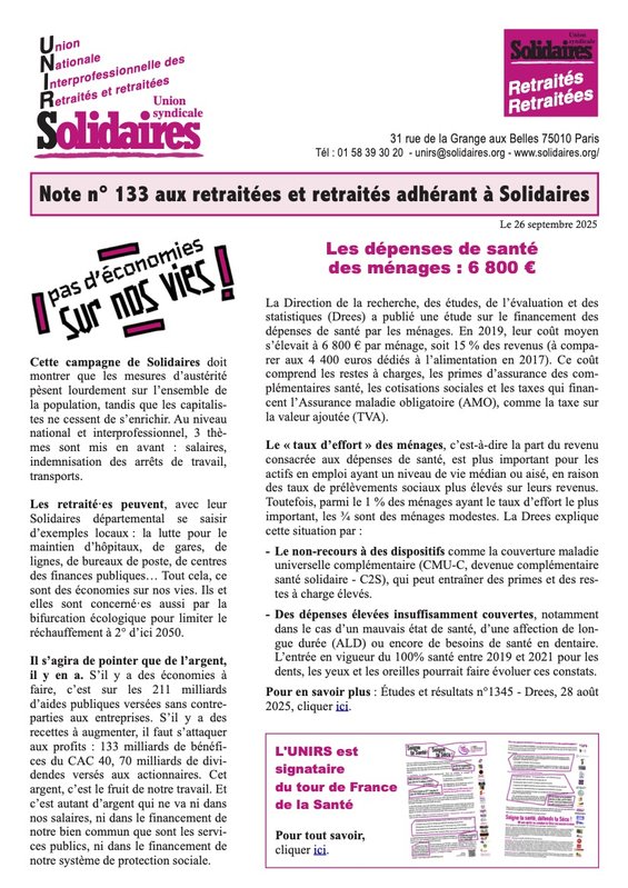 Note Unirs 133 septembre 2025 1