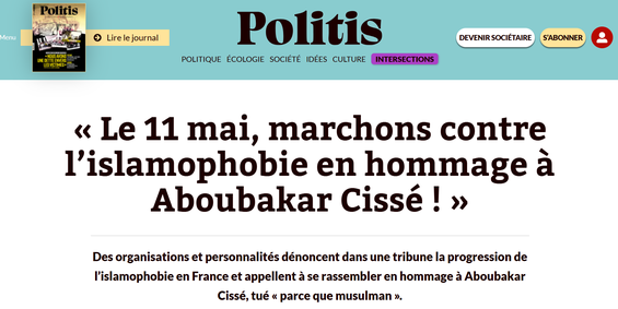 Tribune contre l'islamophobie